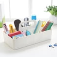 thumbnail image 3 of Caja de almacenamiento con múltiples compartimentos, cesta apilable, organizador para el hogar blanco, 3 of 9