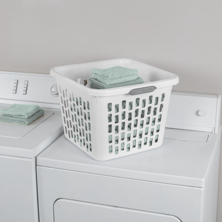 Sterilite 1.5 Bushel Square Laundry Basket, White photo 3