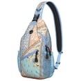thumbnail image 1 of Geometric Nordic Style Sling Backpack Lightweight Travel Crossbody Bag with Layered Storage for Hiking and Commuting, 1 of 4
