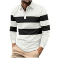 thumbnail image 2 of Golf Shirts for Men Business Casual Long Sleeve T-Shirts Pullover Button Collared Slim-Fit Color-Block Breathable Lapel Office Work Tees Tops, 2 of 8