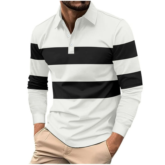 Jgppe Men's Long Sleeve Shirts Casual Collared Slim Comfy Pullover Color Block Button up T-Shirts