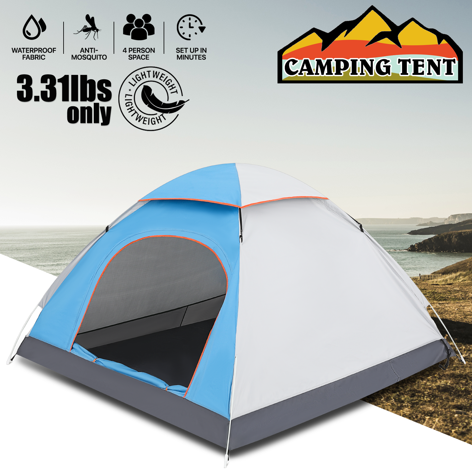 新品MOON LENCE Pop Up Tent Family Camping Tent Person Tent Portable Instant  Tent Automatic Tent Waterproof Windproof For Camping Hiking テント 