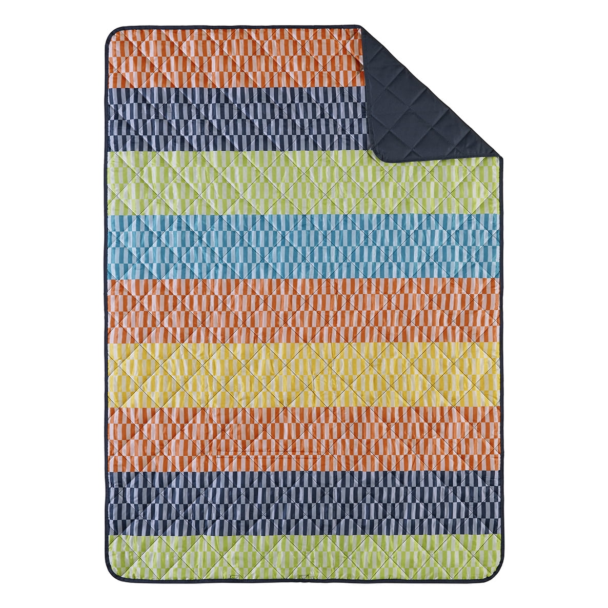 Mainstays Water Repellent Outdoor Blanket, Block Stripe, 1 Piece, 50" x 70"