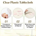 thumbnail image 3 of Uxcell 54 x 108 Inch Clear Plastic Tablecloth, Waterproof Oilproof Rectangle Vinyl Table Cover Protector with Sewn Finished Edges, Table Cloth for Dining, Parties and Holidays, 3 of 6