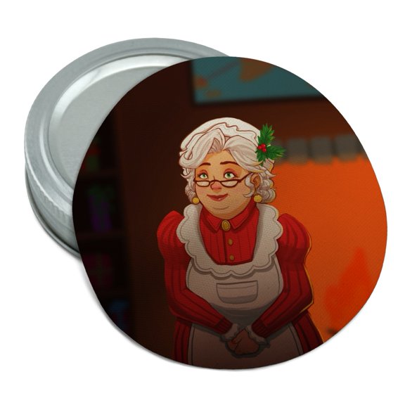 Mrs Claus with Mistletoe Santa Christmas Holiday Round Rubber Non-Slip Jar Gripper Lid Opener