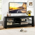 thumbnail image 4 of Costway 3-Tier Corner TV Stand with Power Outlet 4 Open Storage Shelves for Living Room Black, 4 of 10