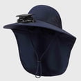thumbnail image 2 of Alkepwun Sun Hats for Men Wide Brim Solar Fan Sun Cap with Neck Flap Unisex Adjustable Chin Strap Outdoor Hiking Camping Waterproof Fishing Hat, 2 of 5