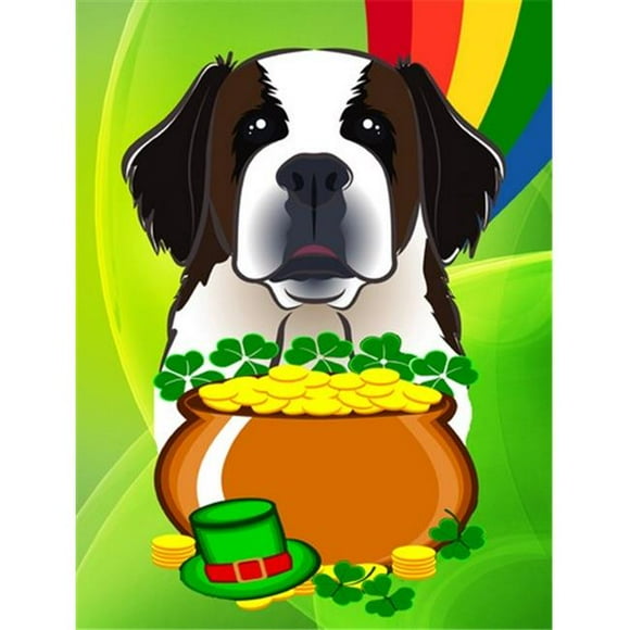 Saint Bernard St. Patricks Day Flag Garden