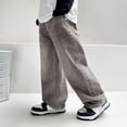 thumbnail image 2 of GXWEA Boys Jeans Boys Grey Washed Wide Leg Jeans Kids Loose Straight Denim Pants Spring Casual Outfit（Coffee,5-6 Years）, 2 of 9