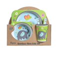 thumbnail image 2 of Five-piece Bamboo Fiber Children's Tableware Animals Pattern Kid Sets, 2 of 5