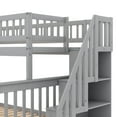 thumbnail image 4 of EUROCO Twin over Full Bunk Bed with Storage Shelves for Kids, Storage Staircase for Kids Teens Adults, Gray, 4 of 9