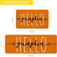 thumbnail image 3 of Hello Fall Kitchen Mat Set of 2,Orange Pumpkin Funny Kitchen Rug,Thanksgiving Holiday Creative Decor Anti Fatigue Waterproof Stain Resistant Floor Rug Non Slip Cushioned Floor Mat 17x29 and 17x47 in, 3 of 6