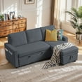 thumbnail image 4 of Soscana Sectional Sofa with Reversible Storage Chaise,Sleeper Sofa Couch Pull Out Bed 2 in 1,3 Seat L Shaped Sectionals with Side Pockets for Living Room Apartment Office Studio,Dark Gray, 4 of 7