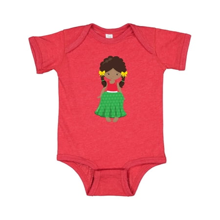 

Inktastic African American Girl Fashion Girl Green Skirt Gift Baby Girl Bodysuit