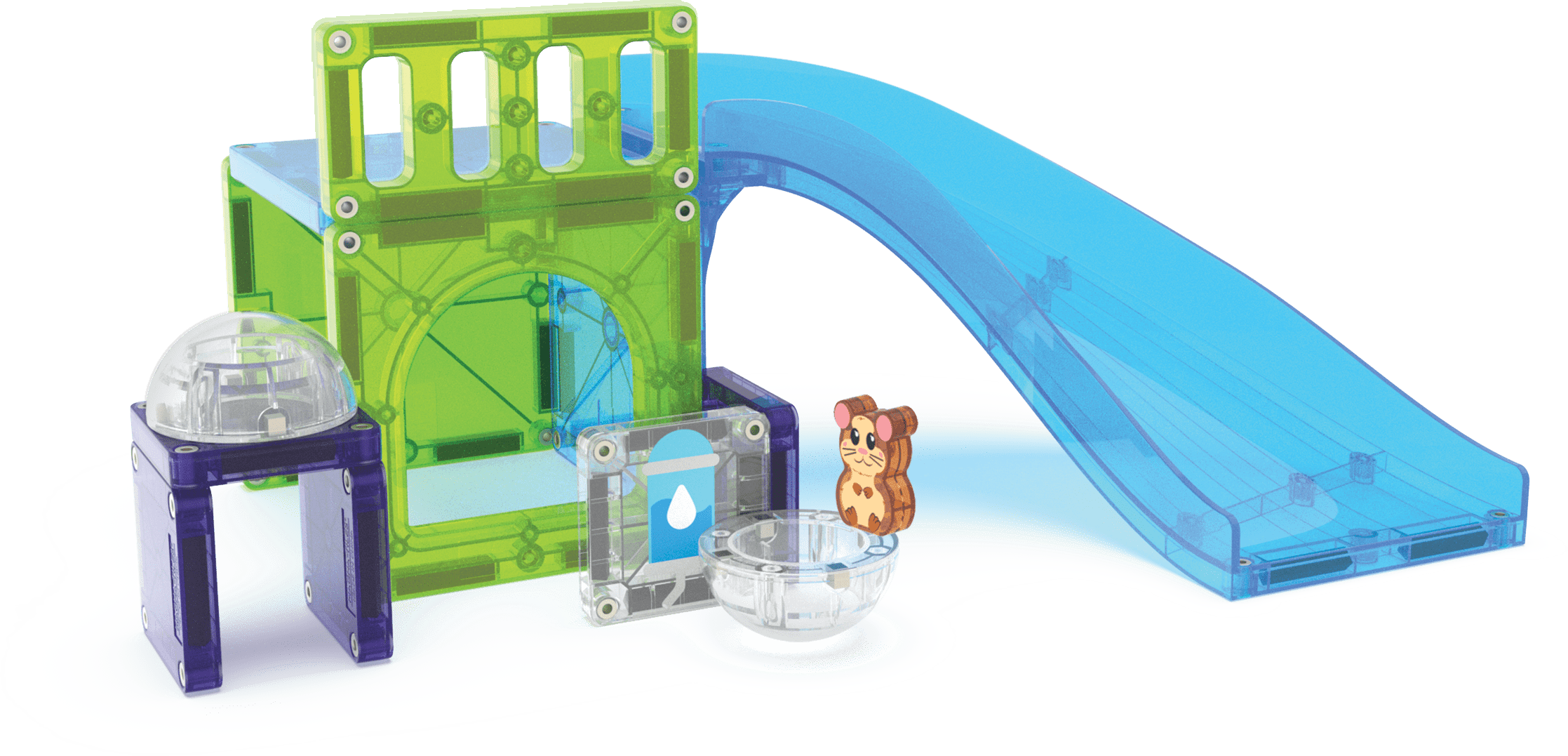 MAGNA-TILES® Hamster Ball 13-Piece Magnetic Construction Set, The Original Magnetic Building Brand