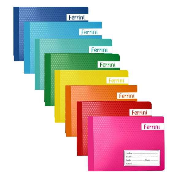 Cuaderno Cosido Italiano Ferrini Raya 100 Hojas Pack de 8 Colores Surtidos