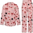thumbnail image 5 of Top-kevin Women Long Sleeve Pajama Set Comfy Pjs Sets Cheetahs Leaping Purple Dots 2 Piece Lounge Set, 5 of 12