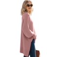 thumbnail image 5 of Women'S Oversized Sweaters Winter Long Sleeve Casual Tops Mock Neck Loose Fit Knit Pullover Pink S, 5 of 9