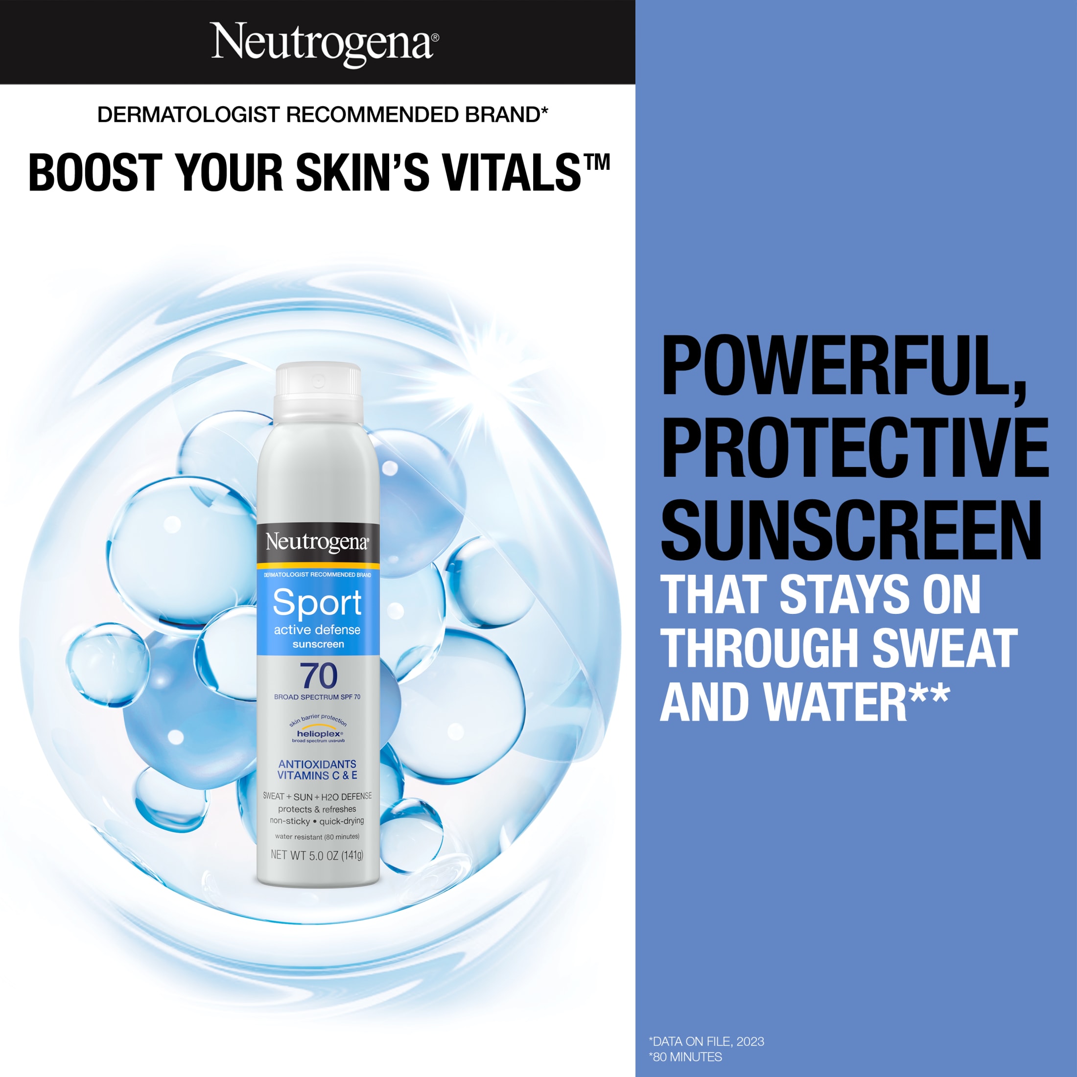 Neutrogena Sport Active Defense SPF 70 Sunscreen Spray photo 2