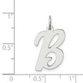 thumbnail image 2 of Sterling Silver Rhodium-plated Large Script Initial B Charm QC5084B (21mm x 12mm), 2 of 3
