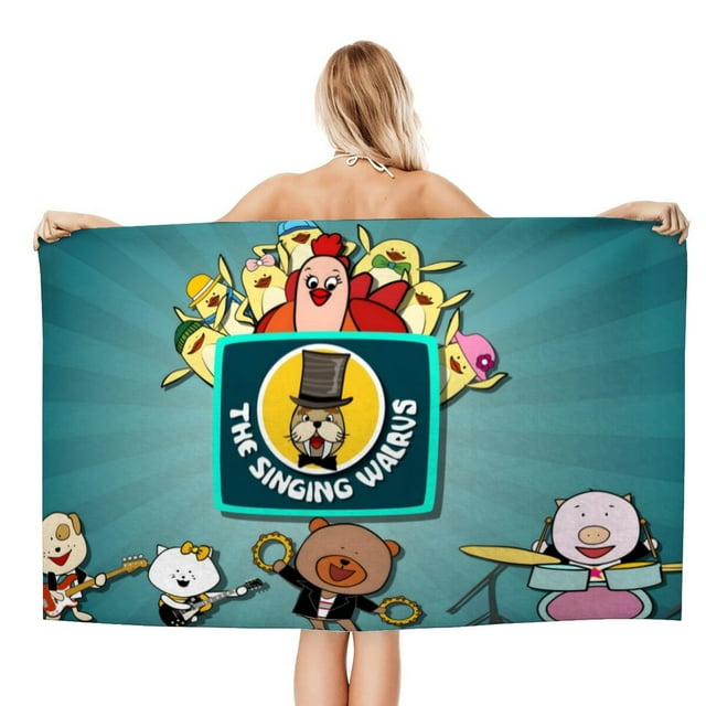 La Morsa Cantante Toalla de playa de secado rápido con diseño temático, regalo para mujeres y niñas, ideal para cumpleaños, fans, amantes de la música, uso en la playa o al aire libre, 78 × 160 cm