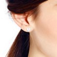 thumbnail image 5 of Romantic Hearts White Pearl Valentine Love .925 Sterling Silver Stud Earrings, 5 of 5