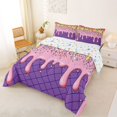 thumbnail image 2 of Castle Fairy Ombre Ice Cream Drip Queen Comforter Set 3 Pieces, Watercolor Food Dessert Comforter Sets Queen, Blue Green Yellow,1 Comforter and 2 Pillowcases, 2 of 6