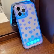LED Love Phone Case for iPhone 13/14/15/16/17 Pro Max, Cute Heart Pattern Glowing Phone Case, Voice Control Light-Up Protective Cover(for iPhone13promax,Love)
