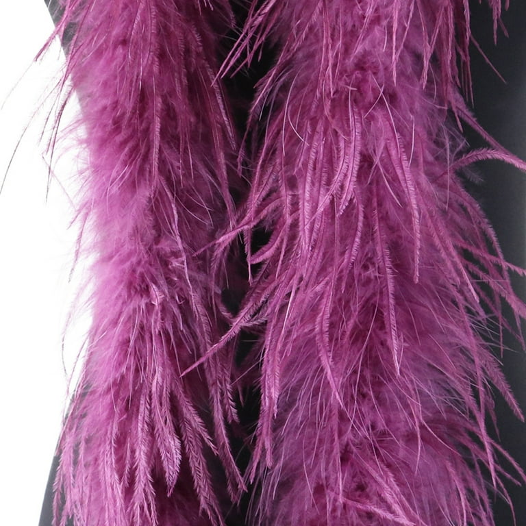 EUBUY Ostrich Feather Scarf DIY Craft Family Dance Wedding Party Halloween  Costume Accessories Feathers Purple