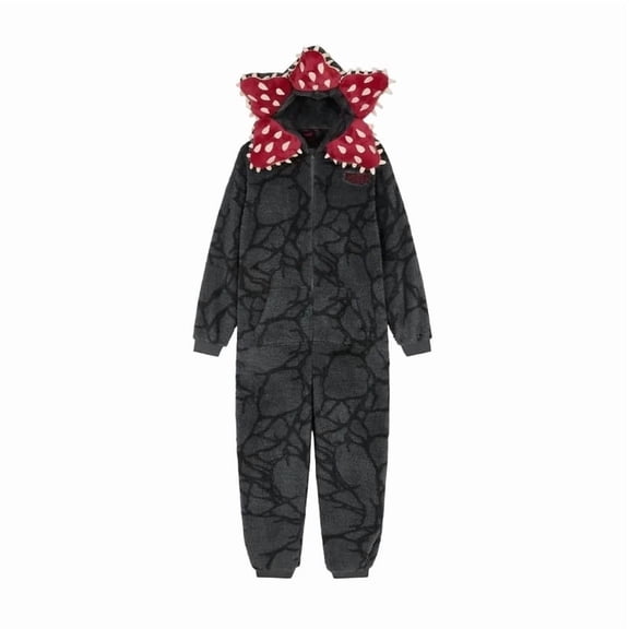Demogorgon Costume Hooded Jumpsuit Long Sleeve Pajama Onesie Loungewear Fuzzy Fall Winter Warm Thermal
