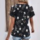 thumbnail image 2 of Tops de Algodón para Mujeres Cuello en V Moda Casual Manga Corta Primavera Verano Top para el Hogar Y Diario, 2 of 6