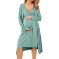 thumbnail image 3 of Ekouaer Maternity Nursing Gown and Robe Set Labor Delivery Nursing Nightgowns for Breastfeeding Pregnancy Clothes, 3 of 5
