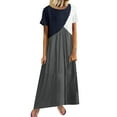 thumbnail image 1 of Ketyyh-chn99 Robe Maxi Grande Taille Jupes pour Femmes Vêtements Robe de Plage Automne Décontractée Ample Robe Mini Gris Foncé,L, 1 of 5