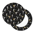 thumbnail image 2 of Picia Playing Music Skeletons pattern Round Stool Covers Comfy Seat Covers Stretch Removable WashableChair Slipcover Round Bar Chair Cushion Cover-12 inch, 2 of 7