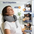 thumbnail image 6 of RELOIVE Travel Pillow with Extra Large Hood for Airplane Long Flights Privacy and Comfort Memory Foam with Skin-Friendly Cover for Road Trip Head&Neck Support for Plane Office Cars Sleeping&Rest,Grey, 6 of 11