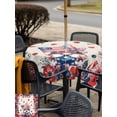 thumbnail image 5 of Outdoor Tablecloths with Umbrella Hole & Zipper, Independence Day 60x60 Inch Square Tablecloths, Patriotic Gnomes USA Flag Flowers Retro Waterproof Table Cloth, Patio/Pool/Picnic Table Covers, 5 of 8