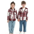 thumbnail image 4 of Edvintorg 2025 Kids Clothes Boys Flannel Shacket Shirts Jacket Long Sleeve Button Plaid Jackets with Hoodies Toddler Baby Boys Girls Fall Shirt Coat Children Outwear 3M-6Y, 4 of 4