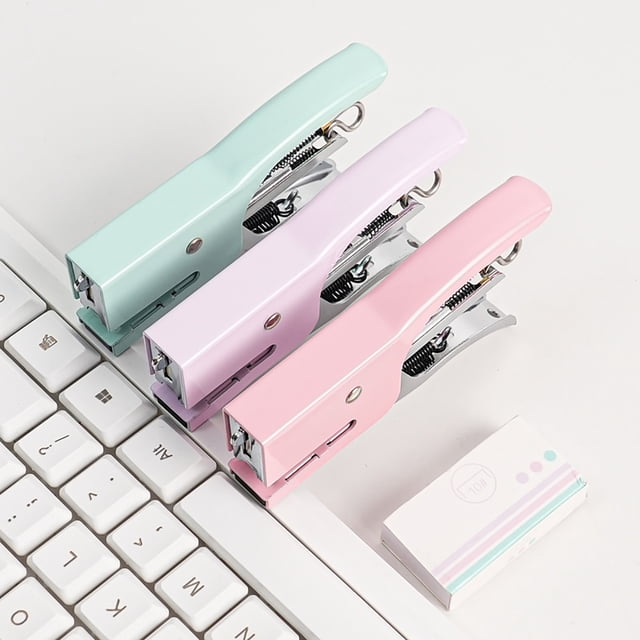 Small Hand-held Stapler 10-16 Sheet Capacity Stapler with 750 Staple Mini Desktop Stapler for Office School Home Travel
