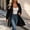 Black, variant on IUYRTFE Women's Trench Coat, 100% Polyester Regular Fit Button Front Collar Long Sleeve
