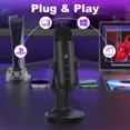 thumbnail image 2 of USB Microphone, Condenser Computer PC Mic, Plug&Play Gaming Microphones for PS 4&5.Headphone Output&Volume Control, Mic Gain Control, Mute Button for Vocal, 2 of 5