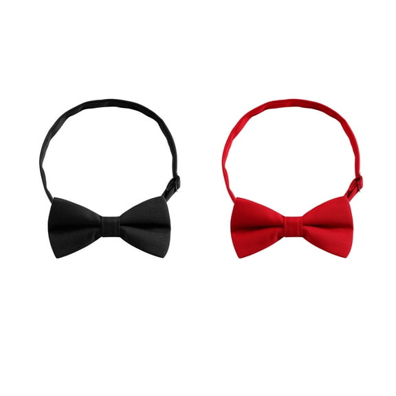 Cloudstyle Men's Solid Color Bow Ties 2-Pack for Weddings, Evening Parties & Gifting