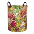 thumbnail image 2 of Balery Bright Mushrooms Round Laundry Basket with Handles Waterproof Freestanding Laundry Hamper for Clothes Toys in the Dorm and Family-Small, 2 of 8
