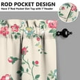 thumbnail image 5 of Farmhouse Bloom Curtains 36 Inch Short - 3 Panel Vintage Floral Set with Bohemian Wildflowers, Rod Pocket Window Treatment, 5 of 6