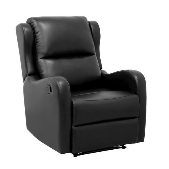 Lexicon Durant Faux Leather Manual Recliner Chair in Black