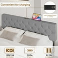 thumbnail image 6 of Zzistar Wood Bed Frame with Type-C & USB Ports, Adult Upholstered Platform Bed Frame with Adjustable Headboard, Full Size, 6 of 9