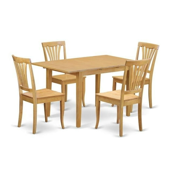 Dining Table for Small Spaces & 4 Room Chairs, Oak