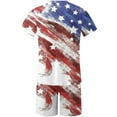 thumbnail image 4 of Stamzod Independence Day Mens Short Sets 2 Piece Outfit Fashion Summer Usa Flag Print Tracksuits Casual Short Sleeve Shirt And Shorts Set, 4 of 5