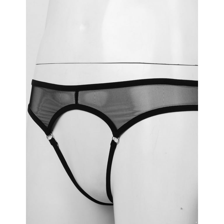 iEFiEL Women Sheer Mesh Lingerie Set Open Cups Bra Top with Crotchless  Briefs Underwear Black S 