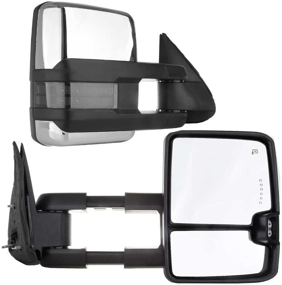 Side View Mirrors Power Heated Textured Black LH & RH Pair Set for Chevy GMC