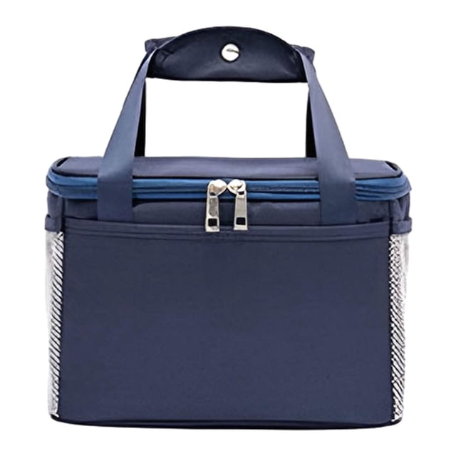 Bolsa térmica para comida, bolsa para entrega de comida, lonchera térmica, contenedor para comida azul oscuro